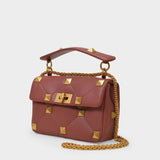 Roman Stud Bag in Brown Leather