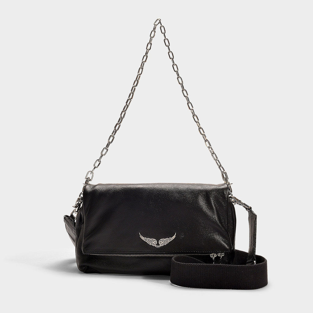 Rocky Leather Cross-body/Shoulder Bag Black