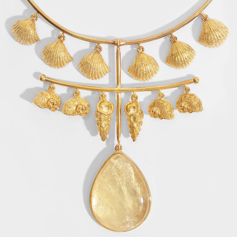 Panama Gold-Plated Necklace with Rock Crystal